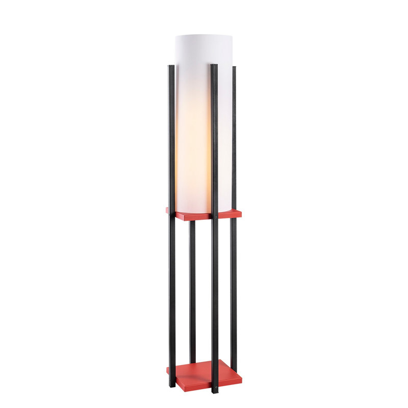 Lampe sur pied colonne 9,83 "Cawe, Blanc, Rouge