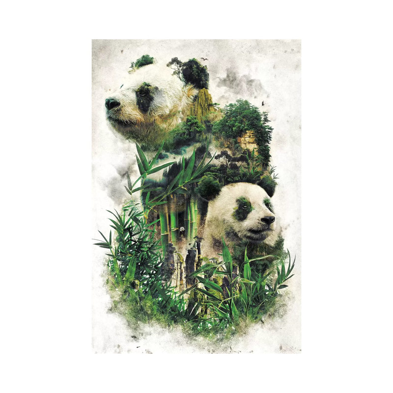 Surreal Panda by Barrett Biggers - Wrapped Canvas Print, 20.32 cm H x 30.48 cm W