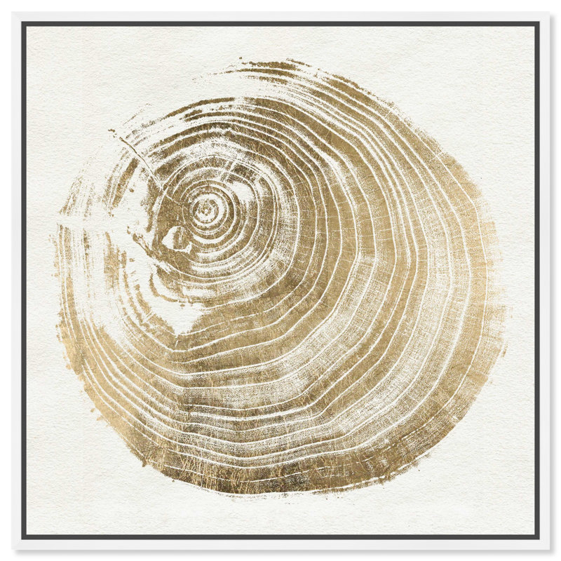 Legno Dorato due - peinture, H 20 po x l 20 po, Cadre blanc