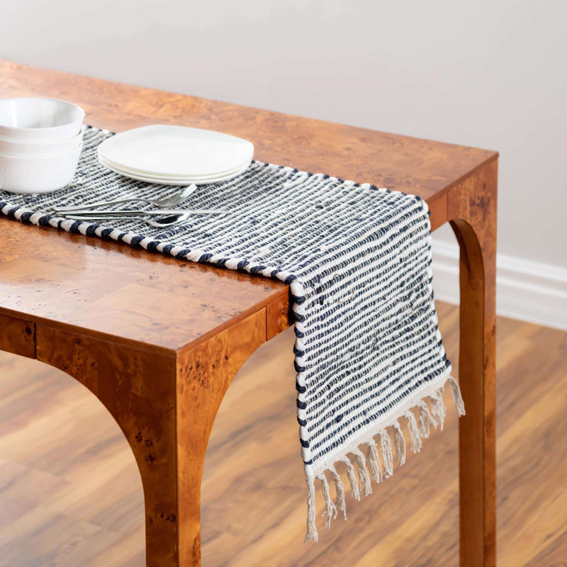 Isiahi Cotton Striped Indoor Rug, Table Runner 1'2" x 10'
