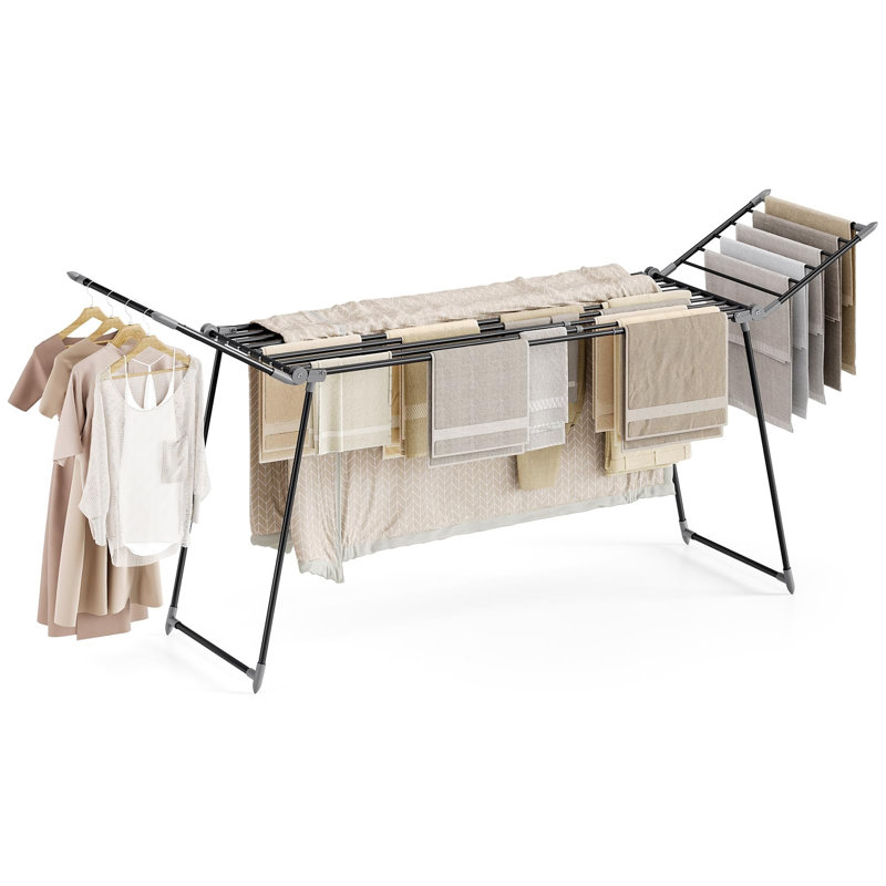 Winged Clothes Drying Rack, Black