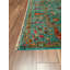 Tapis bleu sarcelle en laine et coton Original