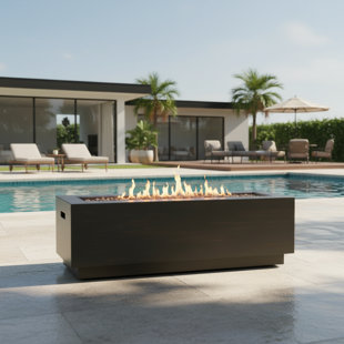 Foyer rectangulaire en fer - 50 000 BTU (48 pouces, brun)