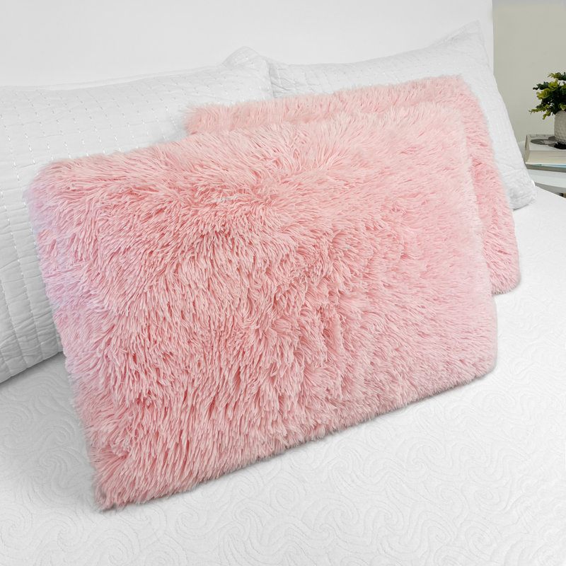 Memory Foam Fun Pillow, Huggy Collection with Snuggle Cover, Standard/Queen, 2-Pack, Pink
