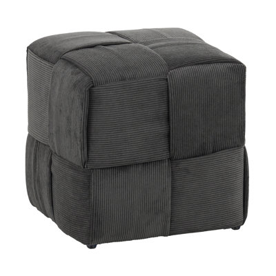 Ottoman Foot Rest Soft And Comfortable Ottoman Square Corduroy Woven Design Sofa Stool (Grey)