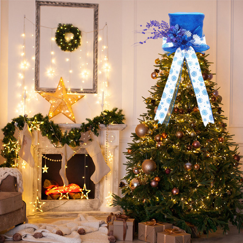 Nœud d'arbre de Noël scintillant scintillant, Blue