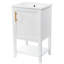 Meuble-lavabo de salle de bain équipé d'une porte à fermeture douce, d'un support de rangement et d'une tablette ouverte-129158100