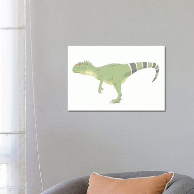 Allosaurus Pencil Drawing With Digital Colour by Alice Turner - Wrapped Canvas Print