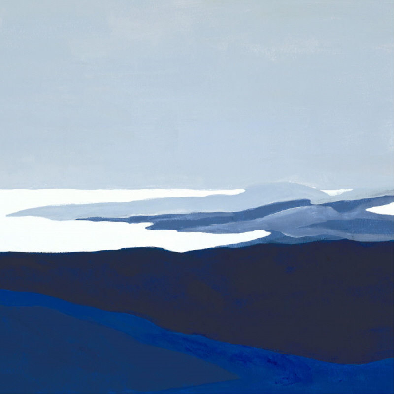 «Deep Blue Flow II» par Sara Brown - impression, H 40 po x l 40 po x P 1,5 po, Plexi