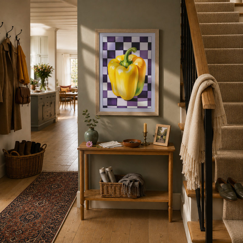 Bell Pepper Study Modern - Framed Print, A2 - 59.4 x 42.0 cm, Oak