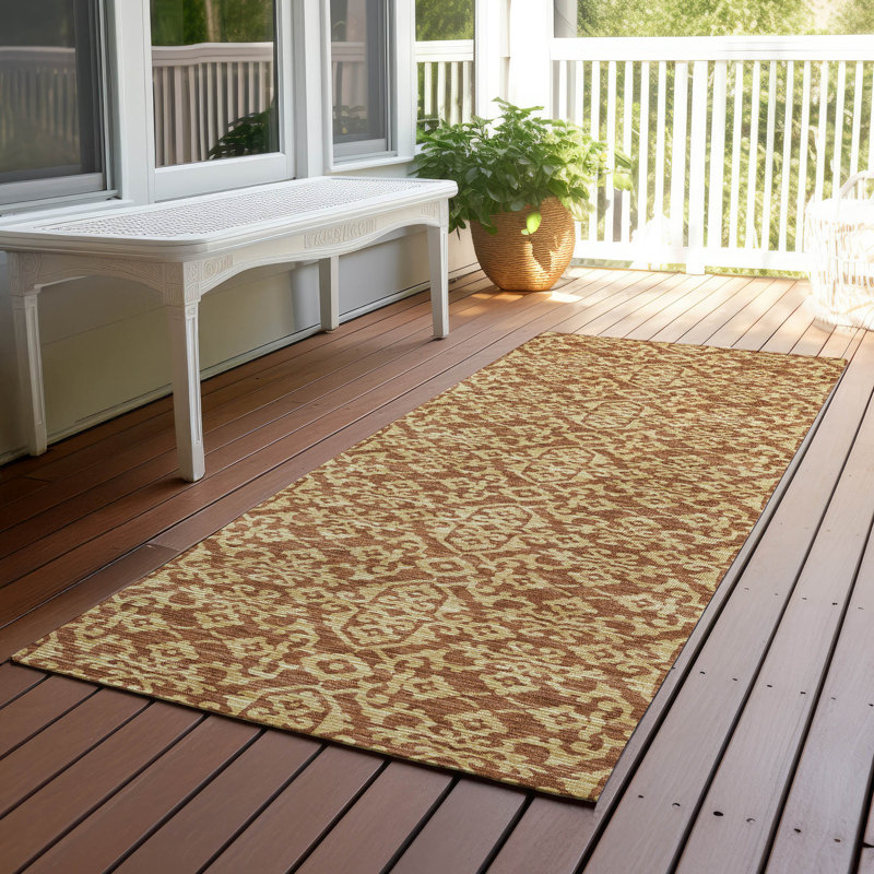 Machine Washable Indoor/Outdoor Chantille ACN2712 Casual Rug, Paprika, Tapis de couloir 2 pi 3 po x 7 pi 6 po