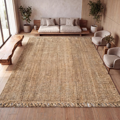 Eastmont Pata Hand Woven Chunky Jute with Fringe Natural Rug