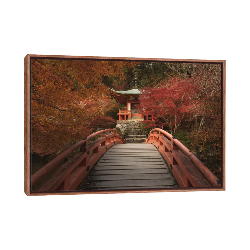Autumn In Japan IV by Daniel Kordan - Print on Canvas, 101.6 cm H x 66.04 cm W, Classic Brown Wood Framed