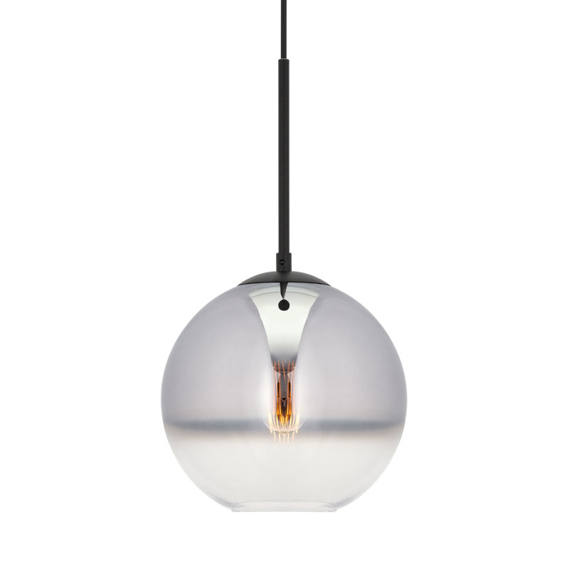 Luminaire suspendu simple à 1 lumière Aver, Noir, 113.5" H x 8" W x 8" D