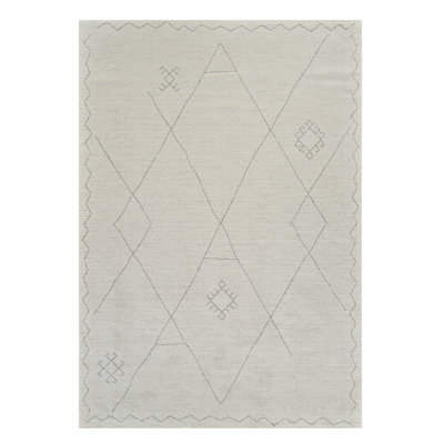 7' X 10' Cream and Beige Abstract Non Skid Area Rug