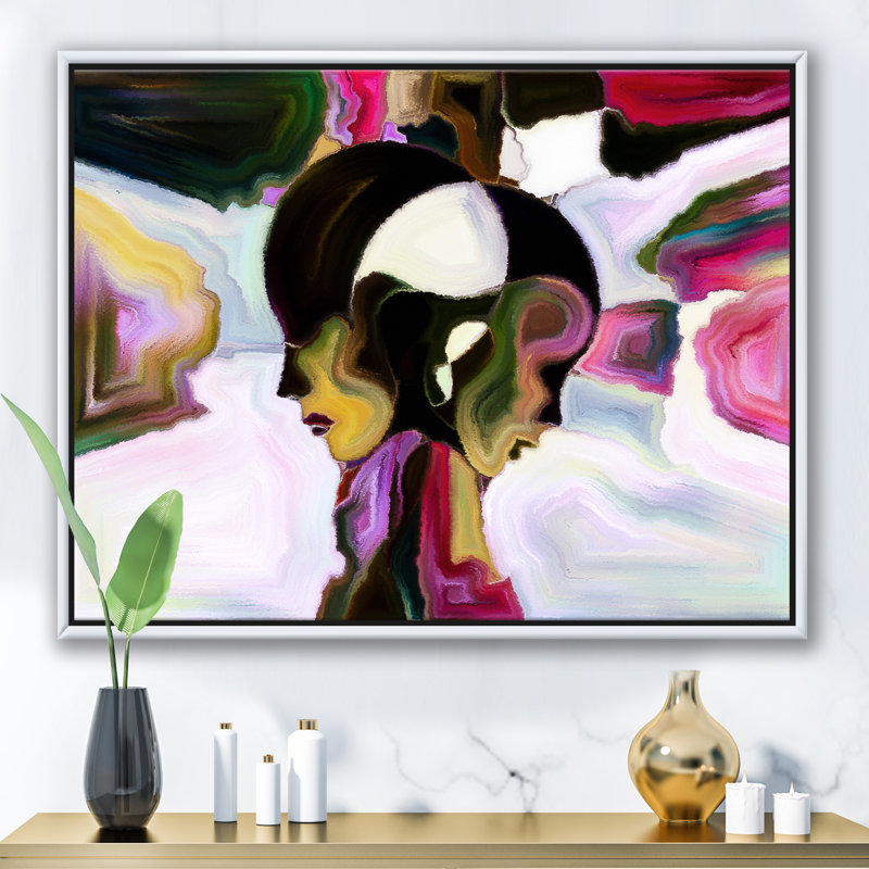 «Two faces as one», reproduction sur toile flottante, Toile blanche encadrée, H 24 po x l 32 po x P 1 po