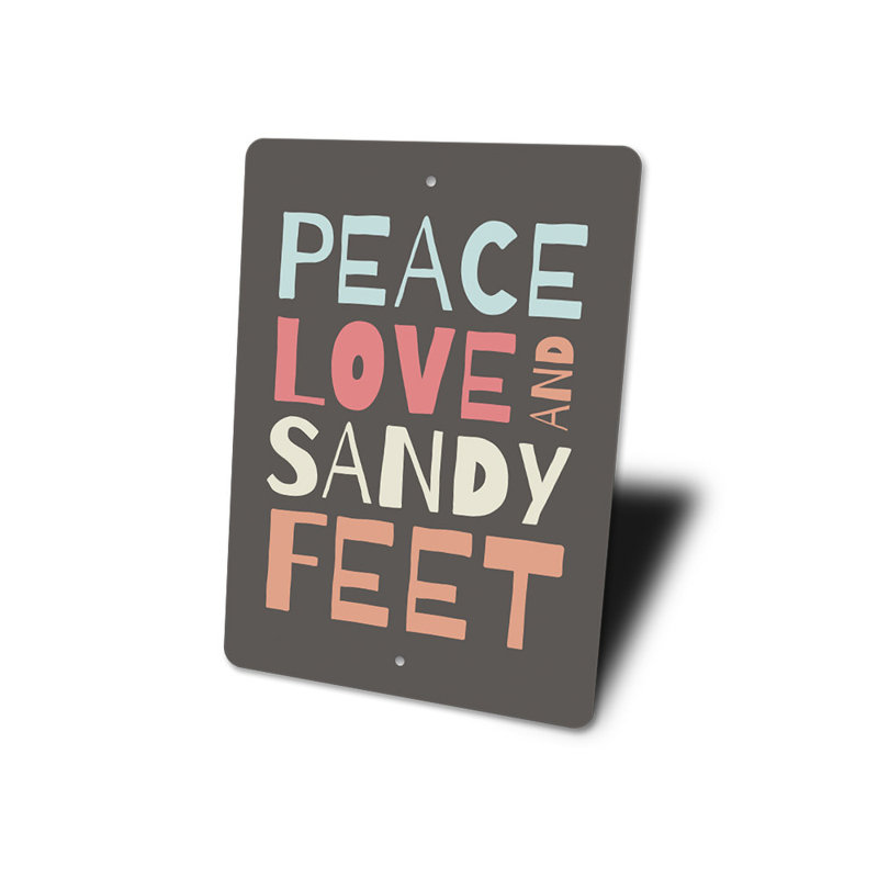 Plaque en aluminium Sandy Feet, H 18 po x l 12 po x P 0,06 po