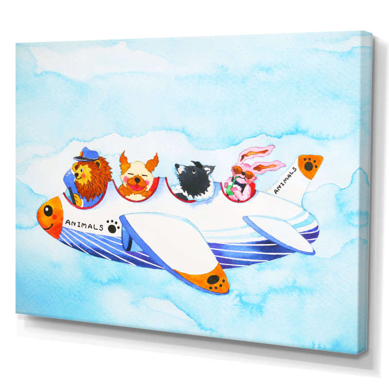 Dessin d'animaux drôles d'animaux sur toile, H 8 po x l 12 po x P 1 po, Toile tendue