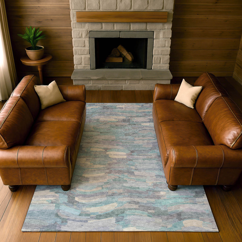 Tapis de qualité supérieure lavable à la machine Mayfield AMF2266, Bleu sarcelle, 10 pi x 14 pi
