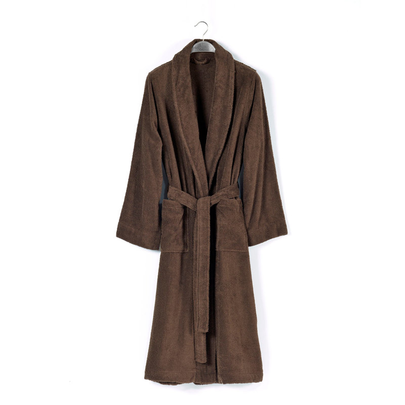 Peignoir mi-mollet unisexe avec poches Bogdanel, S, Brun