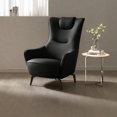Ergonomically minimalist faux leather recliner