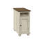 Table d'appoint de salon avec porte d'armoire: Table de chevet de chambre à coucher en placage blanc et brun antique