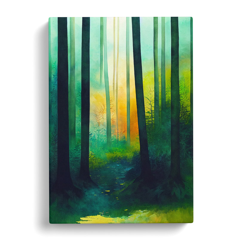 Vibrant Forest No.1 - Wall Art, Wrapped Canvas, 76cm H x 50cm W, No Matte