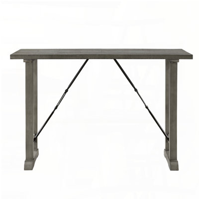 Table de salle à manger à hauteur de comptoir industrielle avec finition gris clair