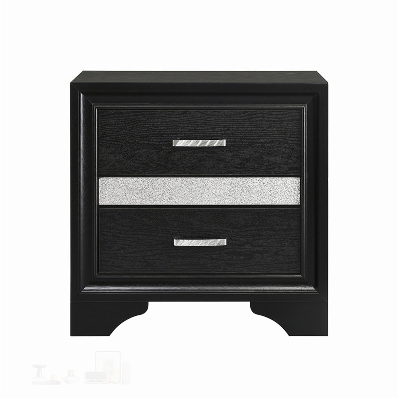 Élégante et fonctionnelle table de chevet en bois de pin à 2 tiroirs pour l'organisation et la décoration de la chambre à coucher.