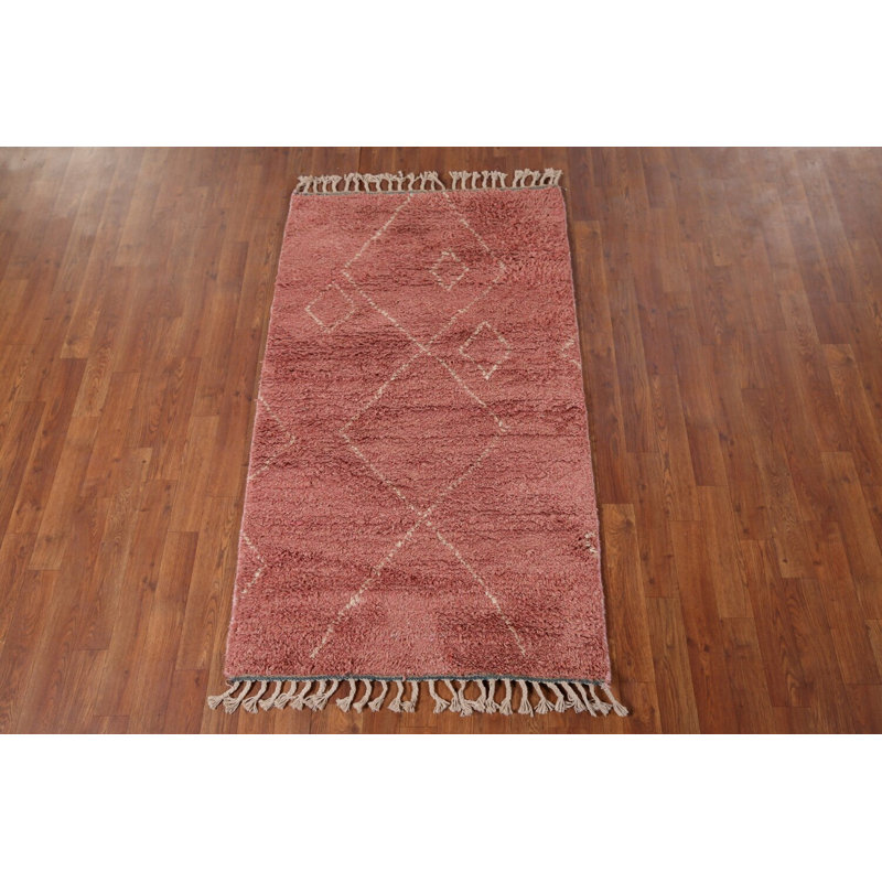 Handmade Wool Moroccan Accent Rug 3x5