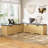 3-Piece L-Shaped Storage Bench with Padded Seat & Toy Box Function in Natural