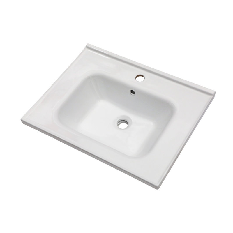 Lavabo rectangulaire simple avec 1 trou de robinet et trop-plein