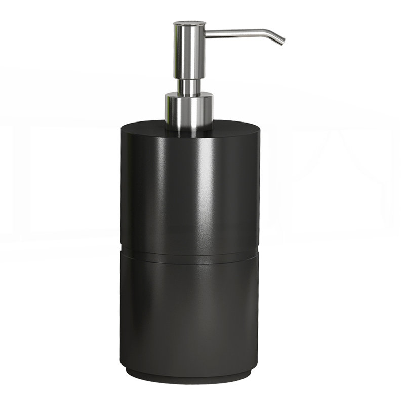Distributeur de savon liquide en résine noire pour salle de bain et cuisine, durable et polyvalent, élégant et peu encombrant