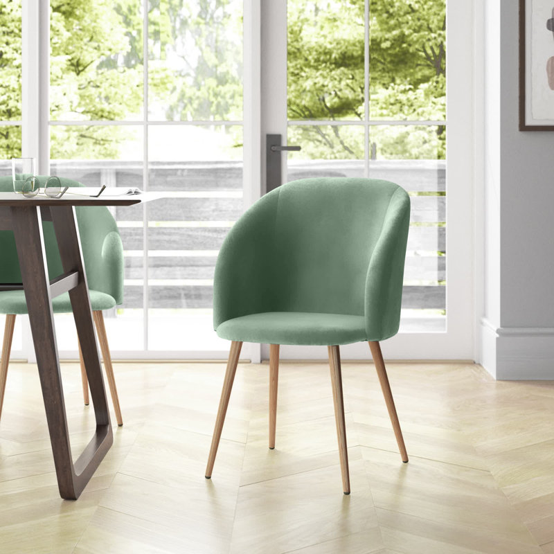 Atlas 50cm H Polyester Blend Upholstered Side Chair, Olive Green