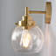 Éclairage pour meuble-lavabo sphérique en verre transparent 24 pouces, 3 lumières à intensité variable-1185509578