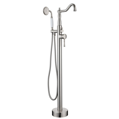 Caruthers 1 Handle Floor Roman Tub Faucet with Diverter