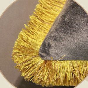 Coussin Flower, Gris / bleu / doré, polyester