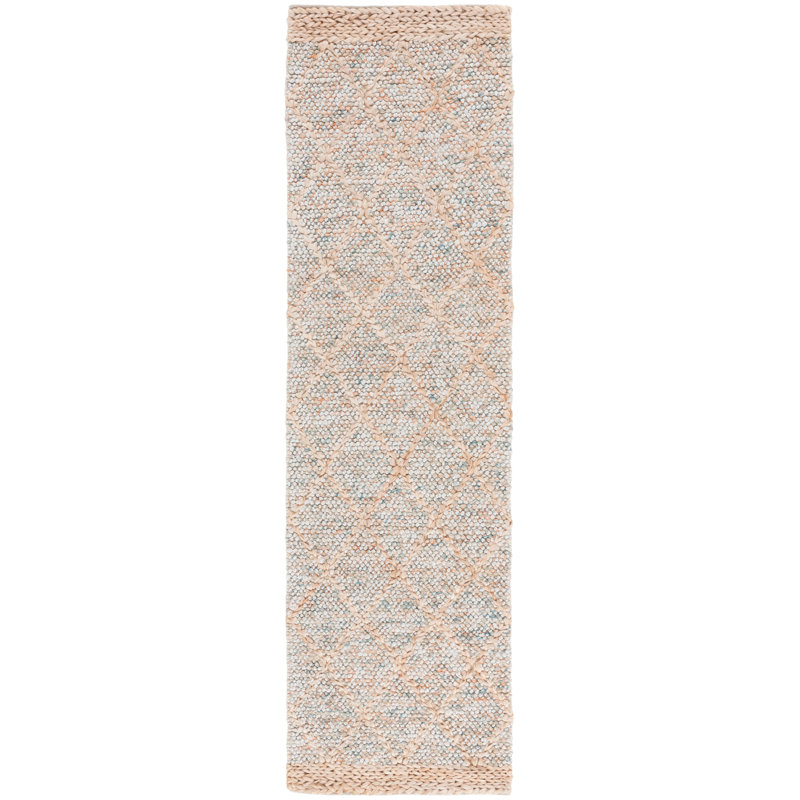 Keshea Natural Fiber Flat Weave Jute/Cotton/Wool Geometric Rug in Brown/Beige, Runner 2'3" x 9'