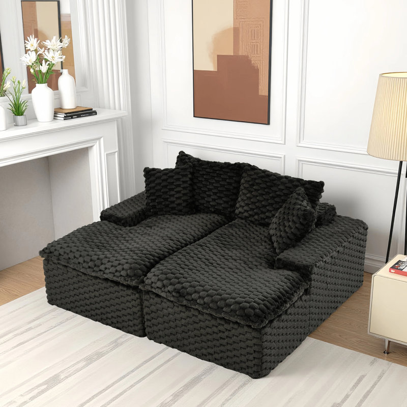 Canapé inclinable en mousse 71,65 po, Noir