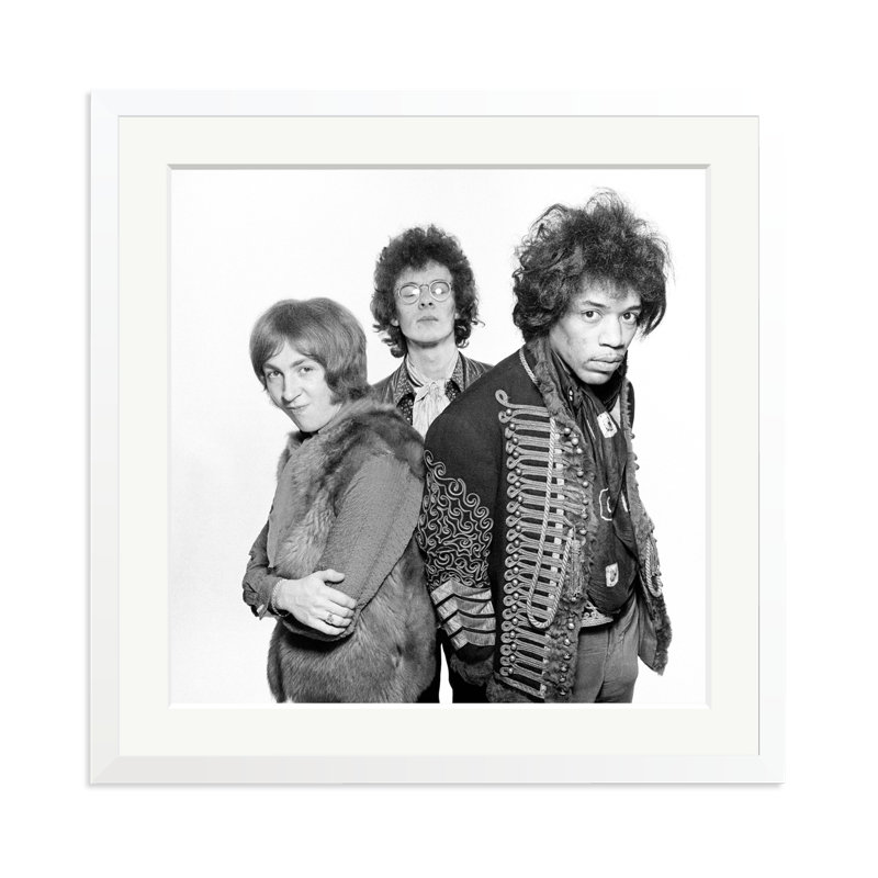 Jimi Hendrix and The Experience, 25" H x 25" W, White