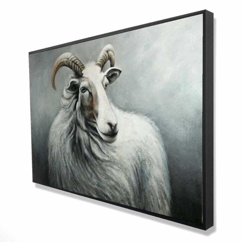 Chèvre cachemire - Toile encadrée pour animaux, H 37,25 po x l 25,25 po