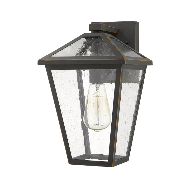 Lanterne murale d'extérieur Swerve, H 13,25 po x l 8,25 po x p 9 po, Bronze huilé, Bullé