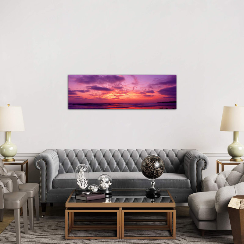 Clouds In The Sky At Sunset, Pacific Beach, San Diego, California, USA - No Frame Panoramic Print on Canvas