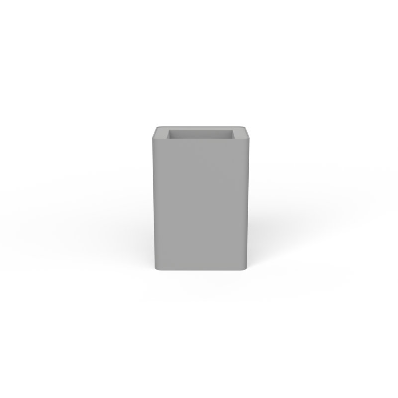 Badeloft Rectangular Stone Resin Freestanding Pedestal Bathroom Sink SB-04-A-MGRY in Matte Gray, Matte Gray
