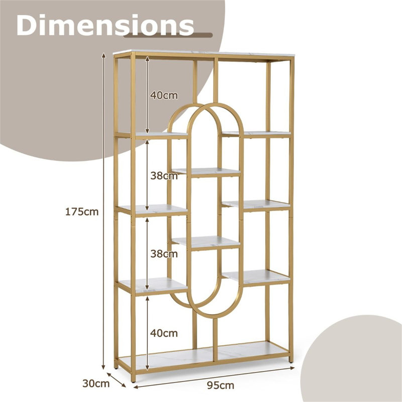 175cm H x 95cm W Metal Standard Bookcase