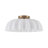 2-Light Matte Pleated Glass Semi-Flush Mount
