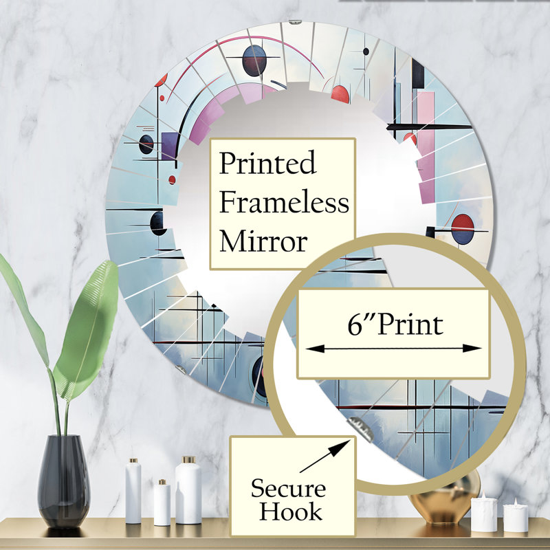 Aughnaholle - Miroir mural moderne rond, 32 po x 32 po