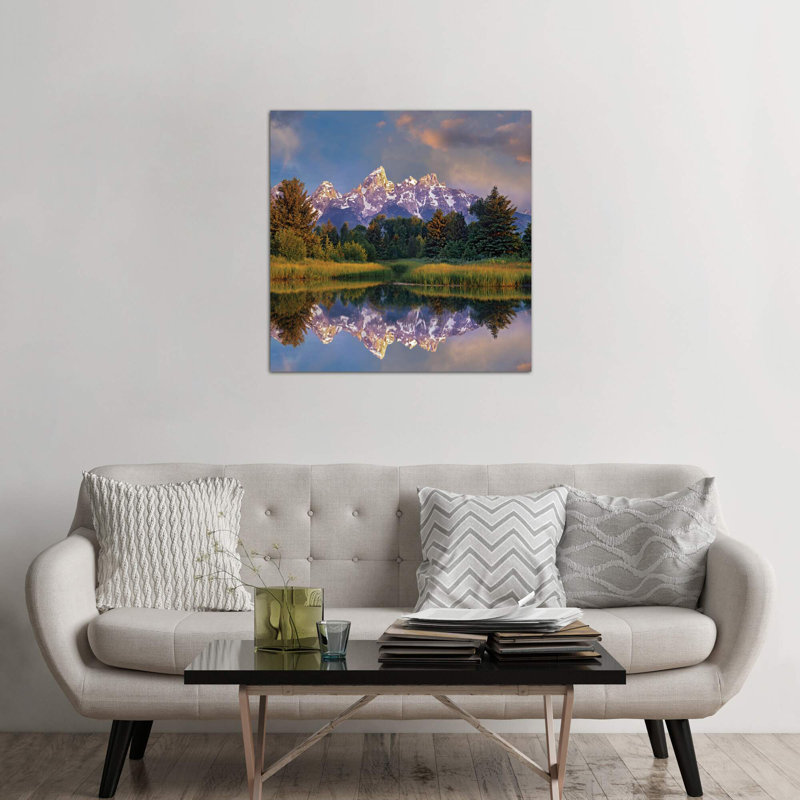 Grand Tetons From Schwabacher Landing, Grand Teton National Park, Wyoming by Tim Fitzharris - Wrapped Canvas Print