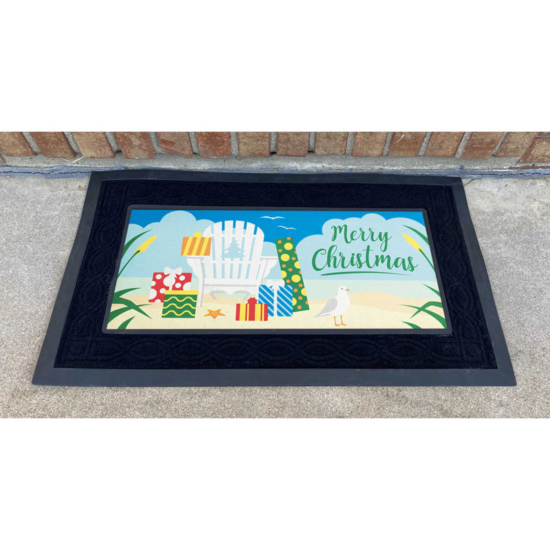 Doormat Insert Merry Christmas Chair 22x10