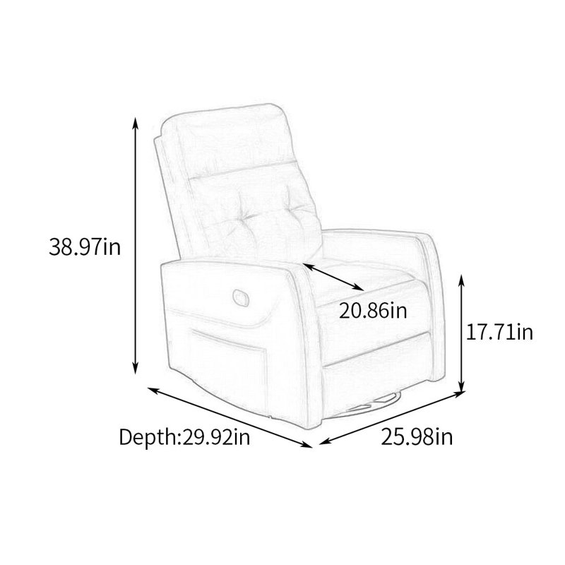 Shimere Faux Leather Recliner, Light Green